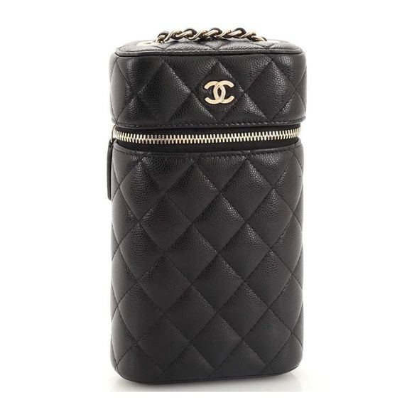 CHANEL Handbags - CHANEL Classic Vanity Phone Holder with Chain Quilted Caviar 22C